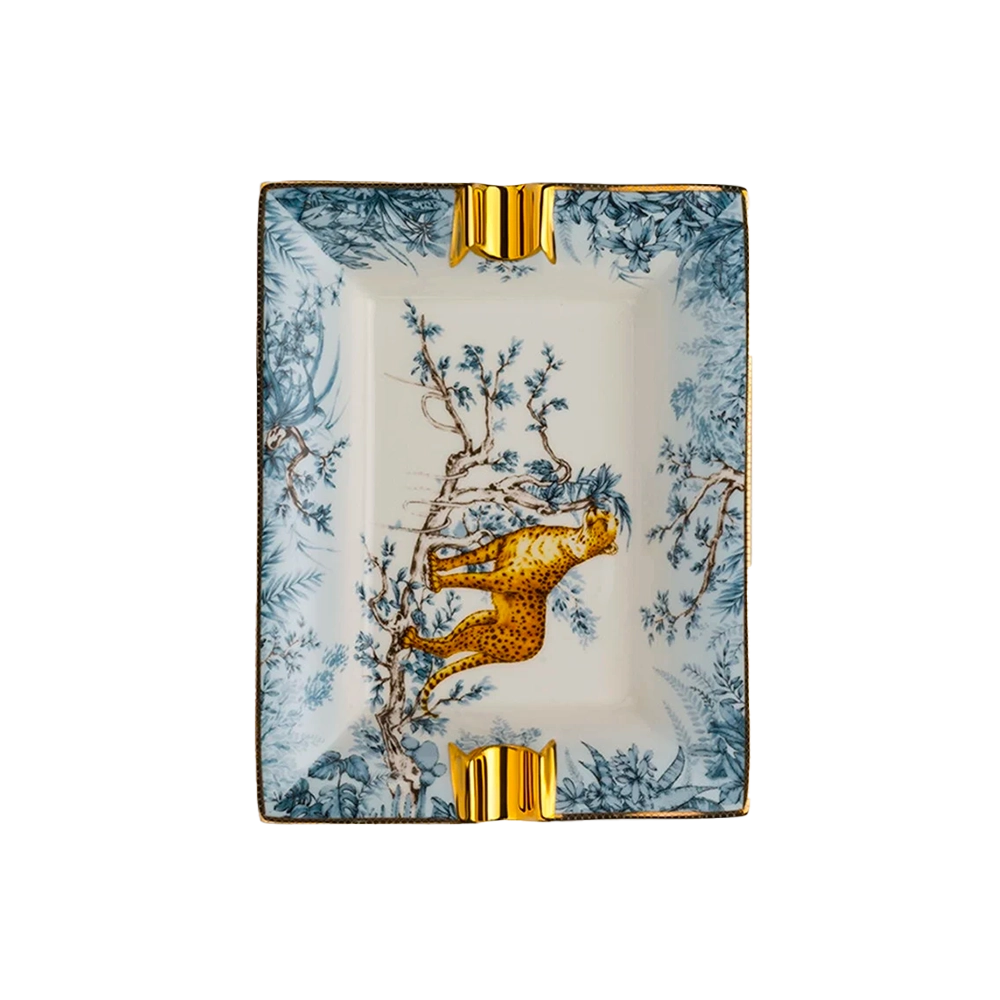 Cendrier en céramique luxe avec motif léopard beige, pour une touche sauvage et sophistiquée.