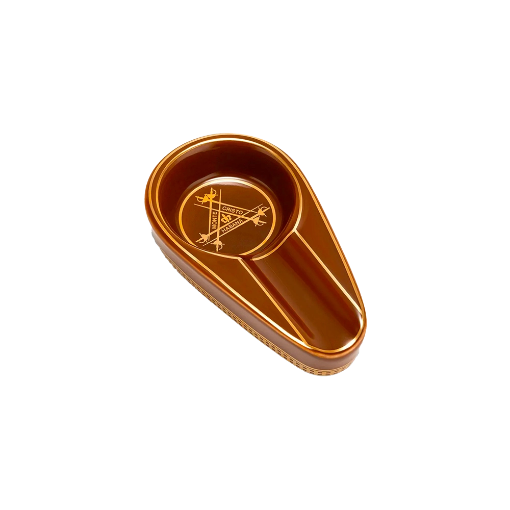 Cendrier à cigare en céramique marron portable avec base antidérapante, design élégant et compact pour une utilisation à la maison ou en déplacement.