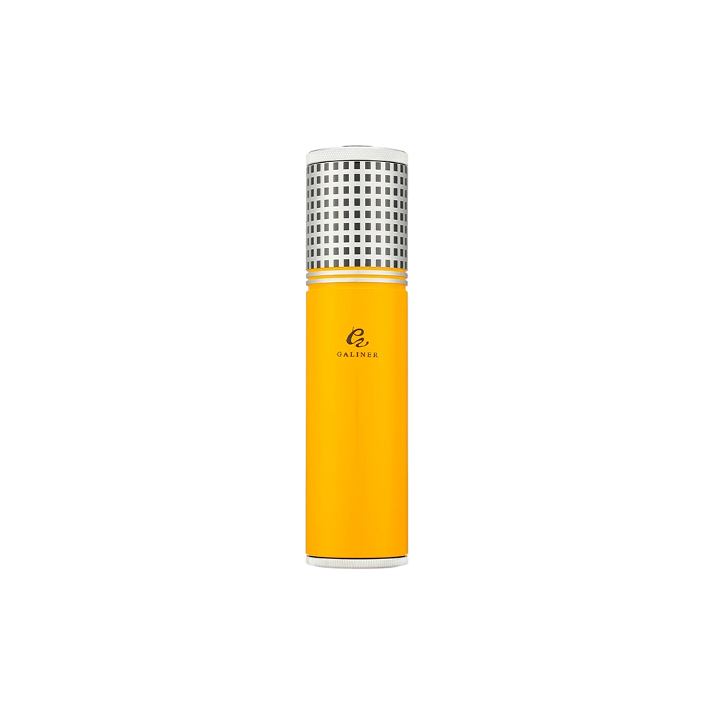 Jarre à cigares de voyage en couleur jaune, parfaite pour transporter vos cigares tout en garantissant une conservation idéale.